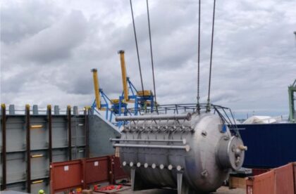 Part of White liquid plant to China via Kotka - delivery of project cargo