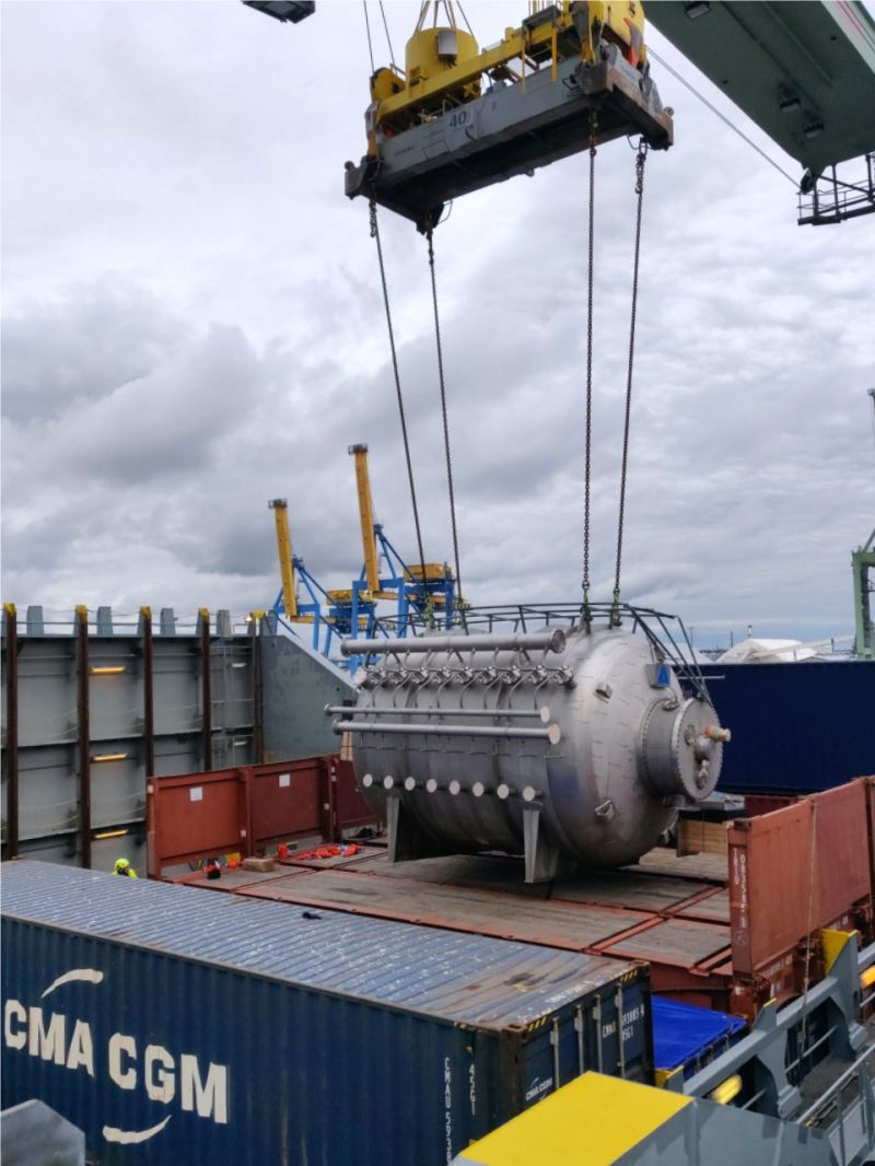 Part of White liquid plant to China via Kotka - delivery of project cargo