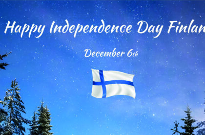 itsenäisyyspäivä suomi independence day finland celebration card hacklin logistics - offices will be closed.