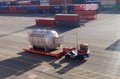 Oversized project cargo transportation from Finland to China via transhipment in Hamburg, Hacklin Logistics project forwarding