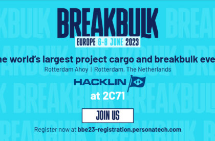 Invitation to join Hacklin booth at BreakBulk Europe 2023 exhibition in Rotterdam Ahoy, Rotterdam, the Netherlands