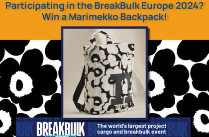 BreakBulk Europe 2024 lottery Marimekko back pack unikko Hacklin Logistics project forwarding