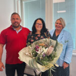 Celebrating of milestone in logistics business at Hacklin Logistics - project forwarding and logistics service Eija Heinonen