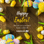 Greeting card easter Hacklin Logistics project freight forwarder in Finland