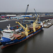 Hacklin Logistics project freight forwarding charter vessel loading in Finland