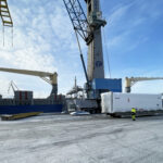 project cargo loading at rauma port in finland