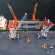 Vessel loading with project cargo at port of rauma Hacklin Logistics