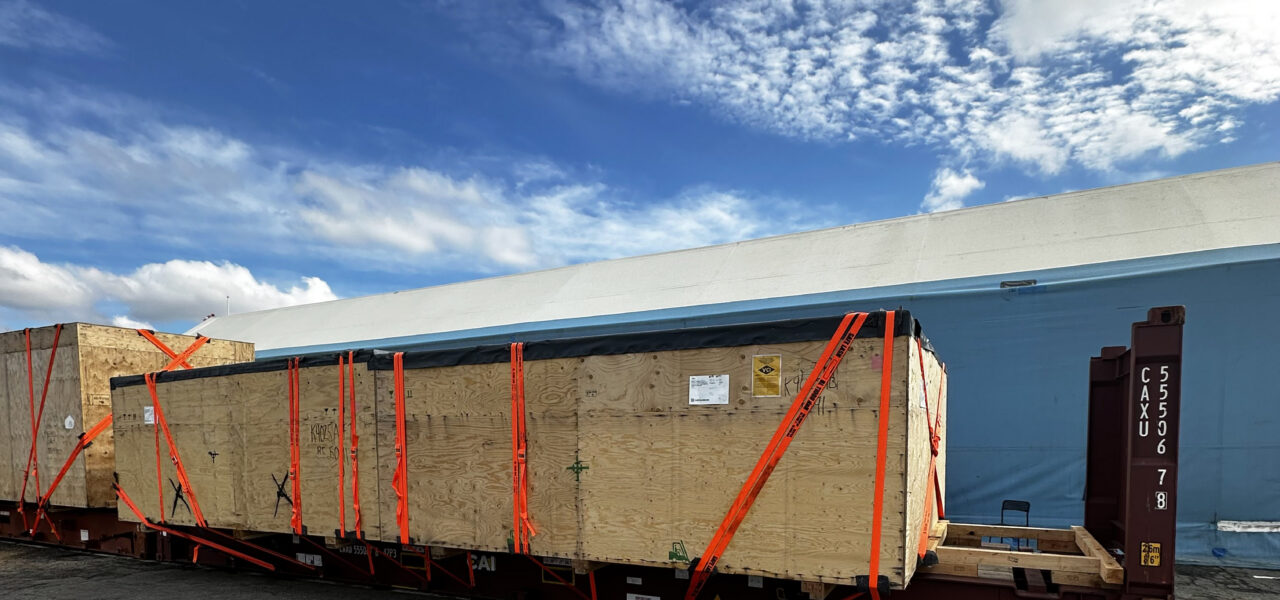 Hacklin Logistics break bulk cargo loaded onto a flat rack
