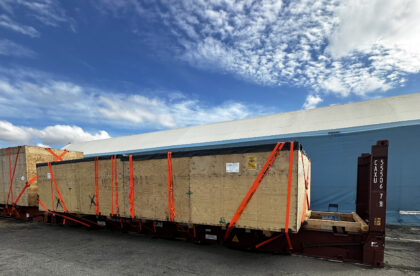 Hacklin Logistics break bulk cargo loaded onto a flat rack