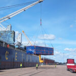 Project cargo transported by truck after vessel discharge in Hamina