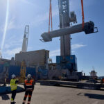 Recovery boiler cargo prepared for vessel loading, demonstrating complex lifting and port handling operations.