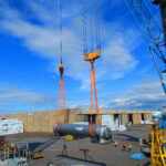 Port-side loading of recovery boiler components, connecting engineering, logistics planning and cargo execution.