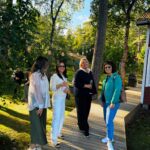 Hacklin Logistics team members networking and enjoying a company wellbeing event in Finland.