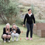 Participants taking part in a team-building activity during Hacklin Logistics' annual wellbeing day in Finland.